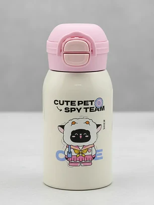 Botella Térmica Infantil Acero Inoxidable Con Funda Y Correa