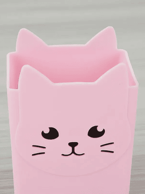 Set x4 Portalápices Organizador Gato Kawaii Colores Surtidos 10.5x15.6cm