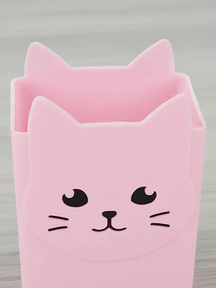 Set x4 Portalápices Organizador Gato Kawaii Colores Surtidos 10.5x15.6cm