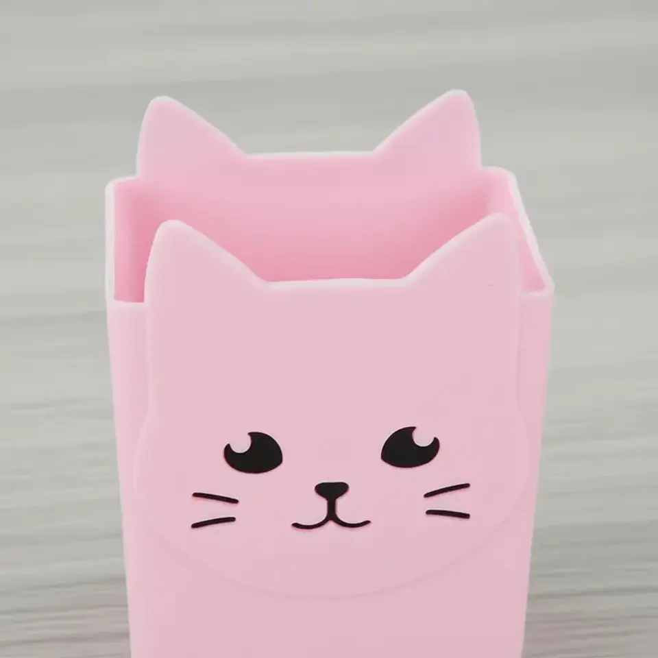 Set x4 Portalápices Organizador Gato Kawaii Colores Surtidos 10.5x15.6cm 2