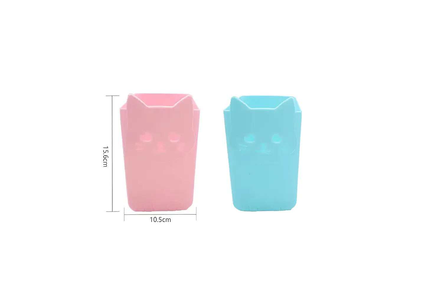 Set x4 Portalápices Organizador Gato Kawaii Colores Surtidos 10.5x15.6cm 5