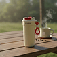 Vaso Térmico Para Café 550ml Portátil Con Tapa Y Correa - Miniatura 3