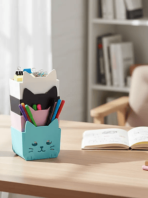 Set x4 Portalápices Gatito color Surtido 9.5x9cm