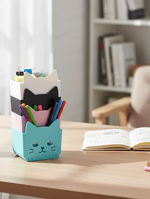 Set x4 Portalápices Gatito color Surtido 9.5x9cm