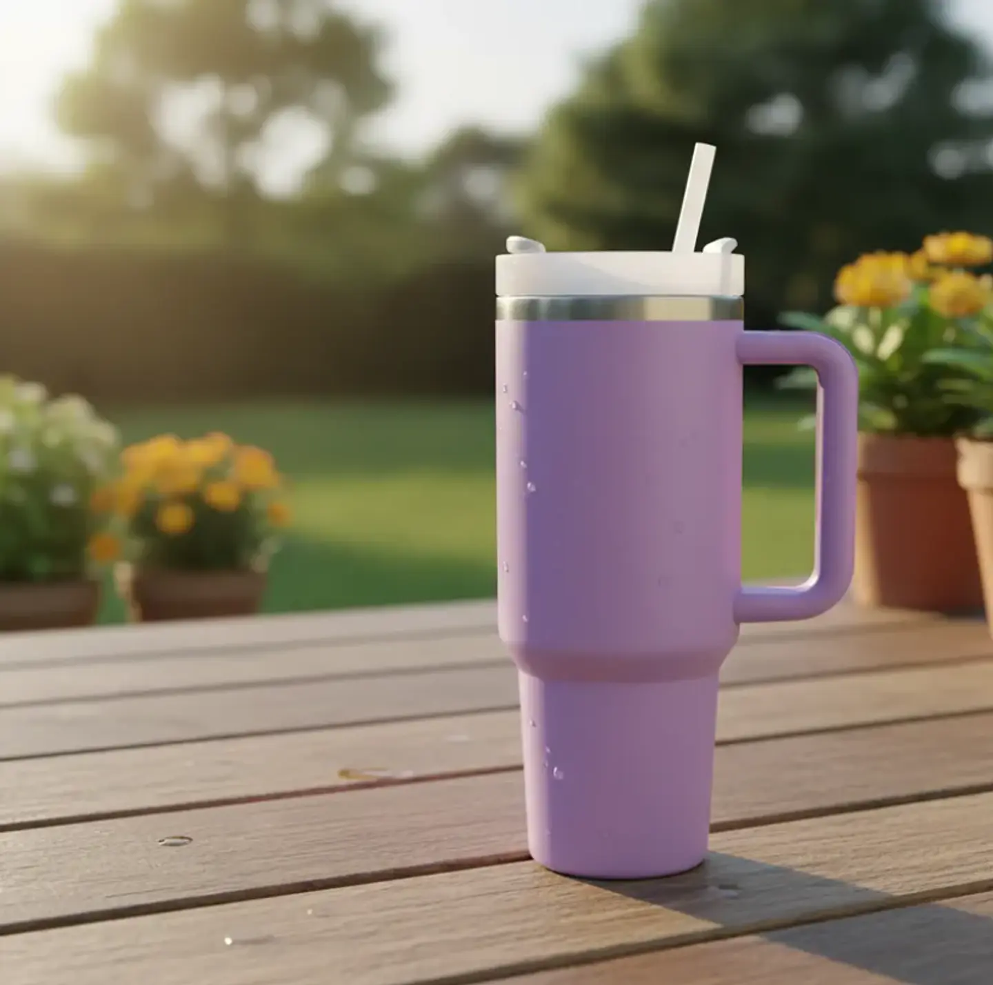 Vaso Térmico 1.2l Con Tapa, Asa Y Bombilla 1