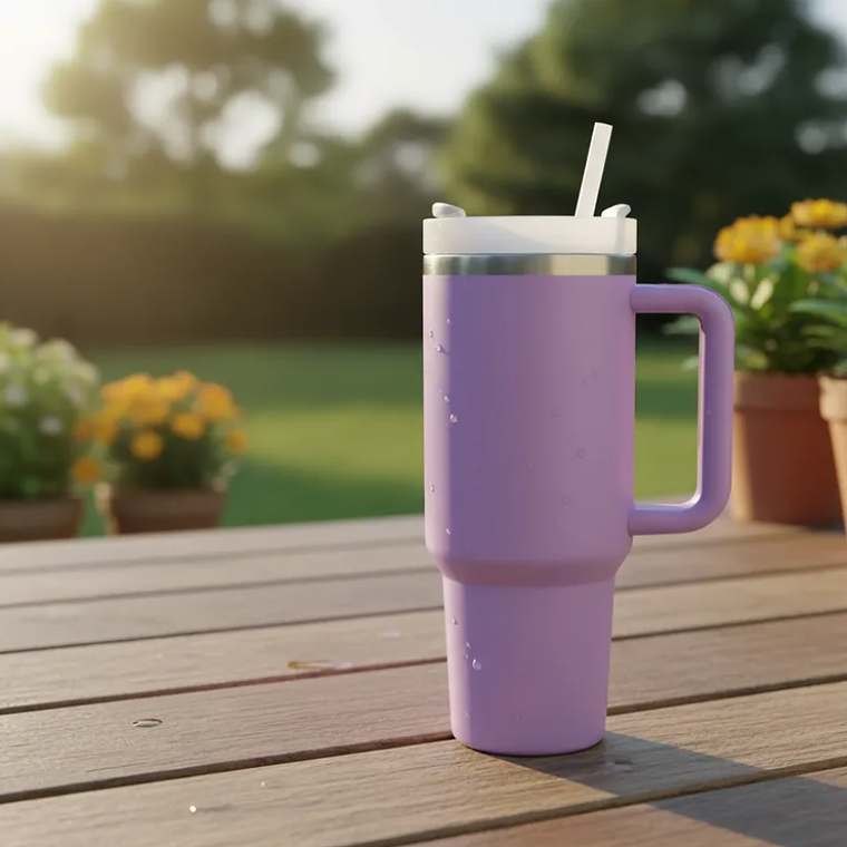 Vaso Térmico 1.2l Con Tapa, Asa Y Bombilla 1