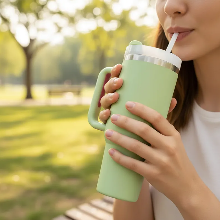 Vaso Térmico 1.2l Con Tapa, Asa Y Bombilla 8