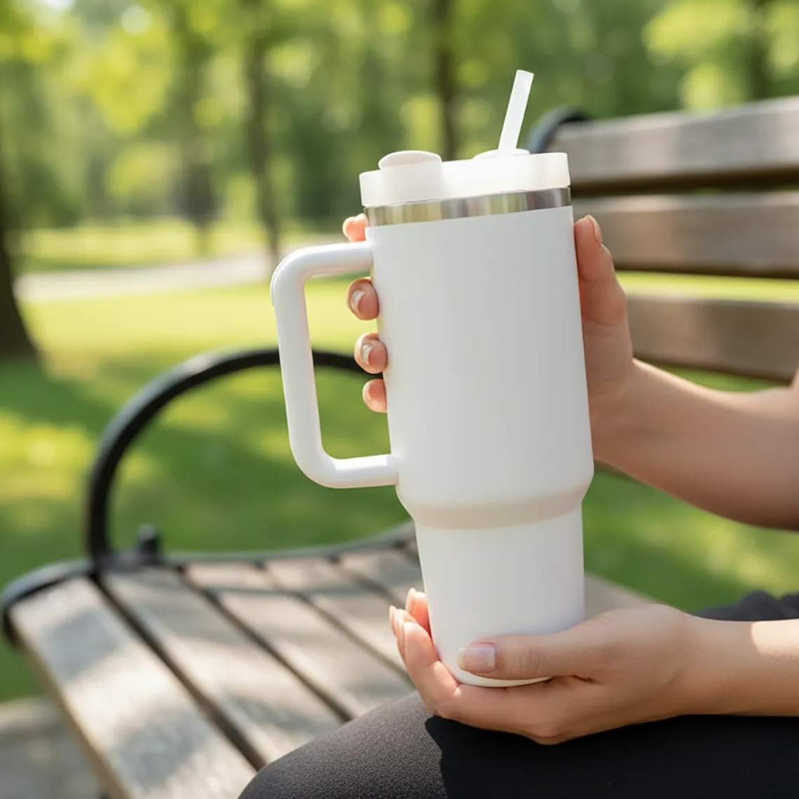 Vaso Térmico 1.2l Con Tapa, Asa Y Bombilla 3