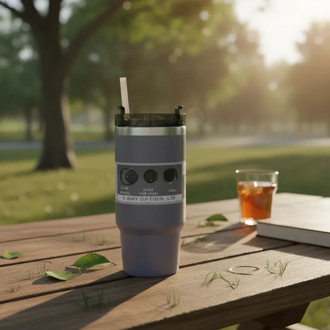 Vaso Térmico 900ml Acero Inoxidable con Tapa y Bombilla 1