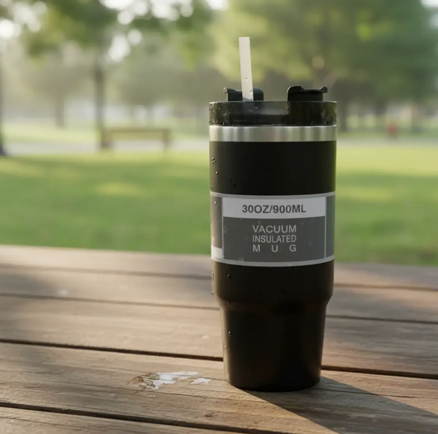 Vaso Térmico 900ml Acero Inoxidable con Tapa y Bombilla 6