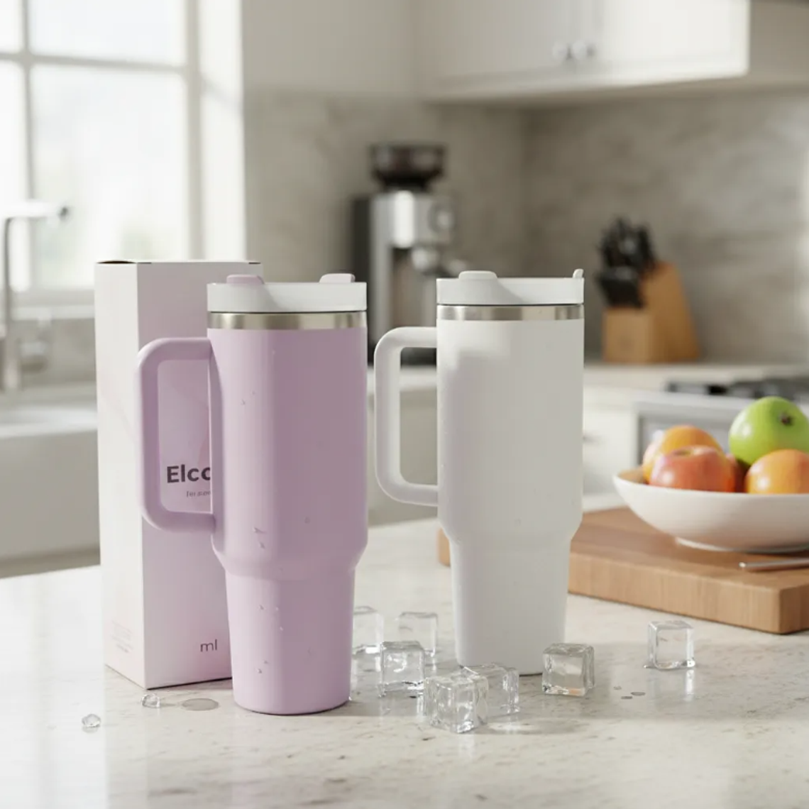 Vaso Térmico 1200ml Acero Inoxidable Con Asa Y Bombilla 1