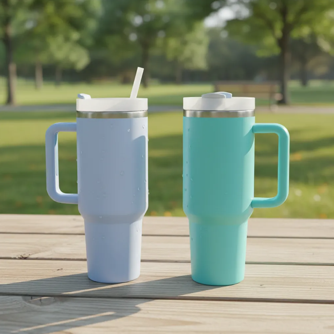 Vaso Térmico 1200ml Acero Inoxidable Con Asa Y Bombilla 2