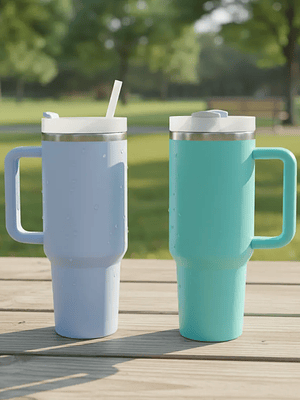 Vaso Térmico 1200ml Acero Inoxidable Con Asa Y Bombilla