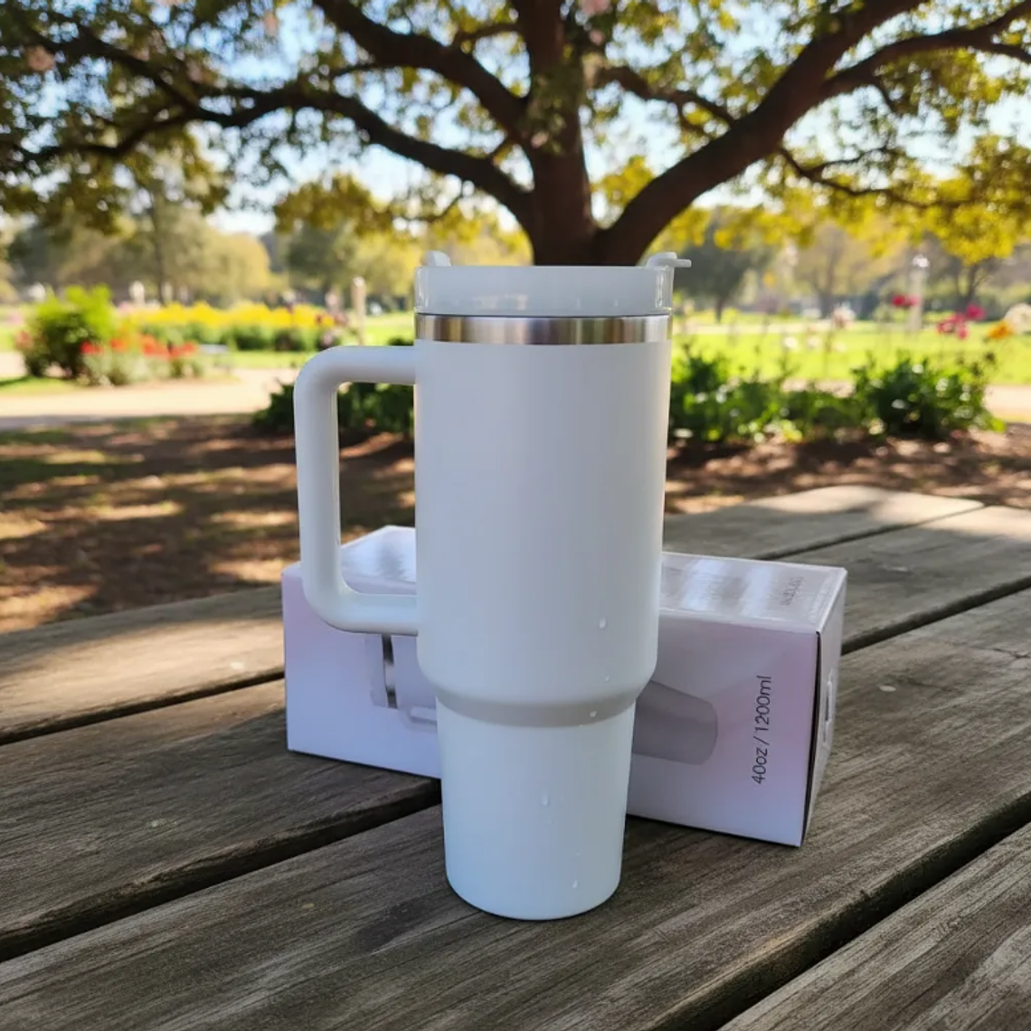 Vaso Térmico 1200ml Acero Inoxidable Con Asa Y Bombilla 5