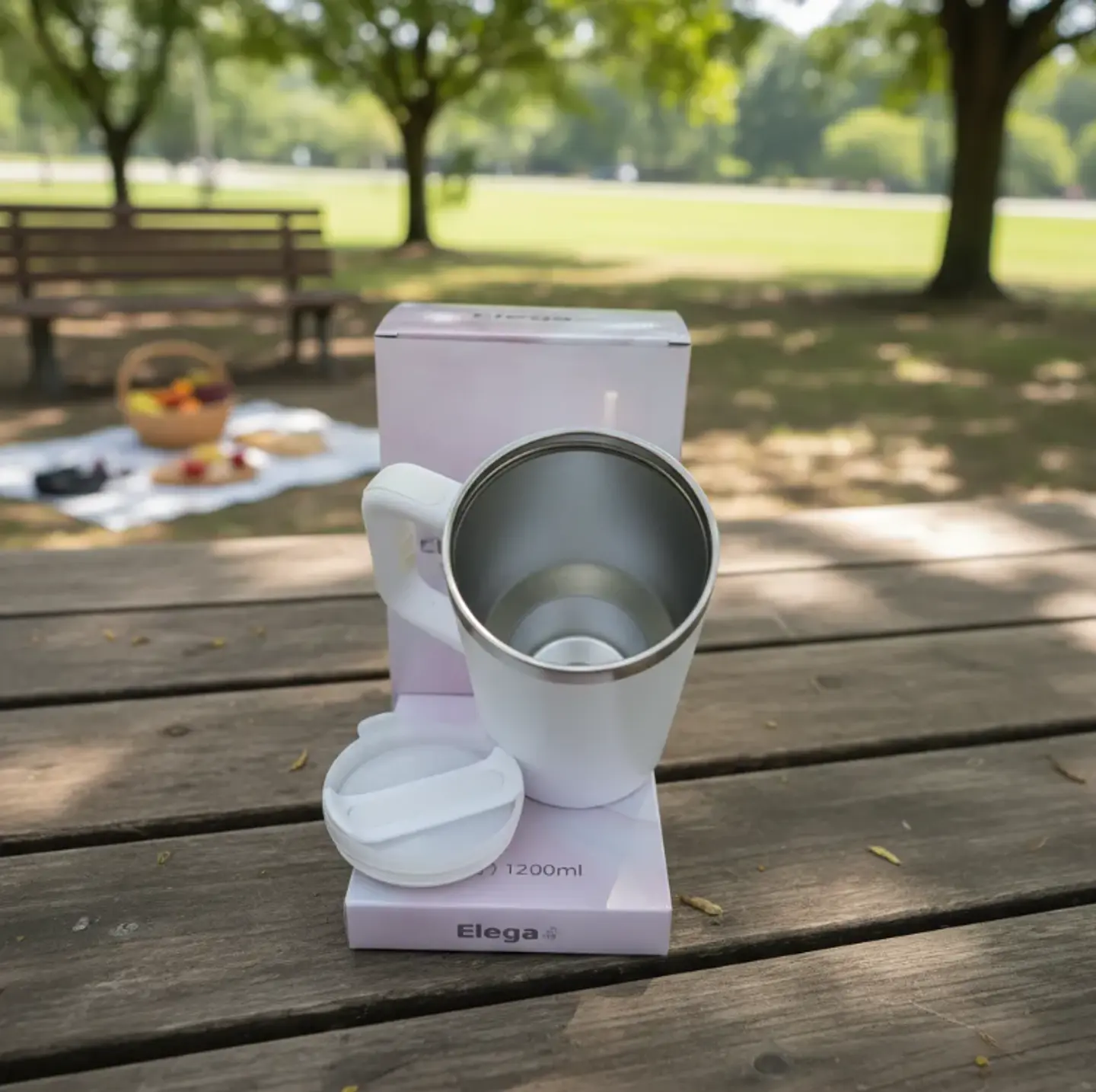 Vaso Térmico 1200ml Acero Inoxidable Con Asa Y Bombilla 9