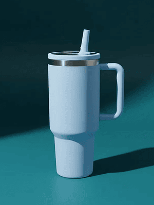 Vaso Térmico 1200ml Acero Inoxidable Con Asa Tapa Y Bombilla