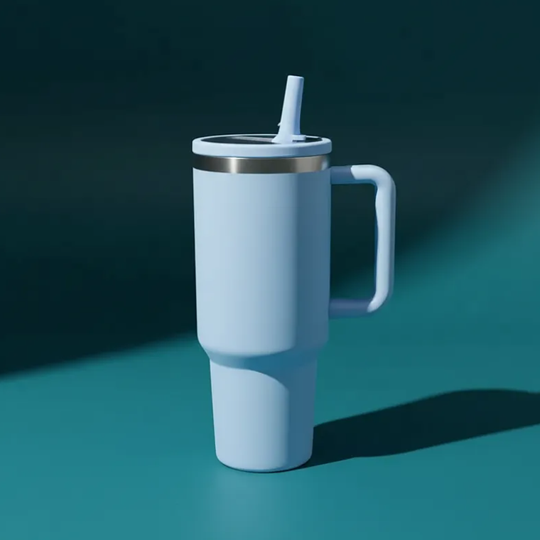 Vaso Térmico 1200ml Acero Inoxidable Con Asa Tapa Y Bombilla 1