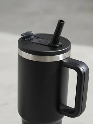 Vaso Térmico 1200ml Acero Inoxidable Con Asa Tapa Y Bombilla