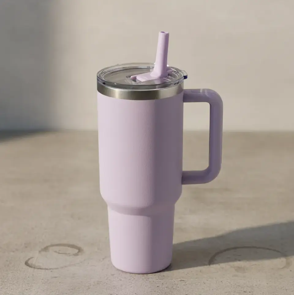 Vaso Térmico 1200ml Acero Inoxidable Con Asa Tapa Y Bombilla 3