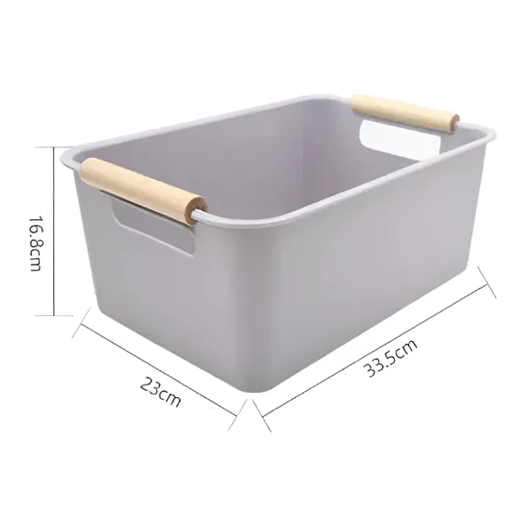 Caja Canasto Organizador Plástico Con Asas  4