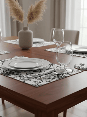 Set 6 Individuales Y 6 Posavasos 27.5x42cm