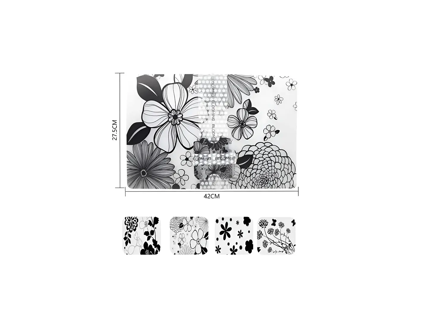 Set 6 Individuales + 6 Posavasos Floral 42x27.5cm 5