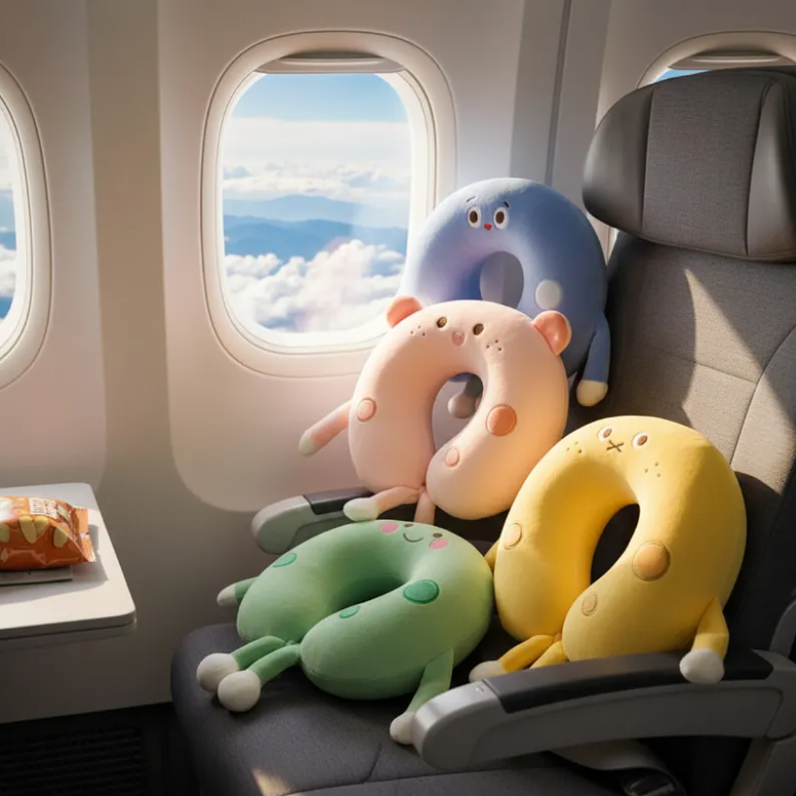 Cojín De Cuello Infantil Peluche Animalitos Colores Surtidos 1