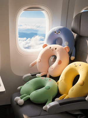 Cojín De Cuello Infantil Peluche Animalitos Colores Surtidos