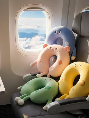 Cojín De Cuello Infantil Peluche Animalitos Colores Surtidos