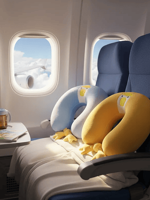 Cojín De Cuello Para Viaje Infantil Diseño Pato Peluche Suave