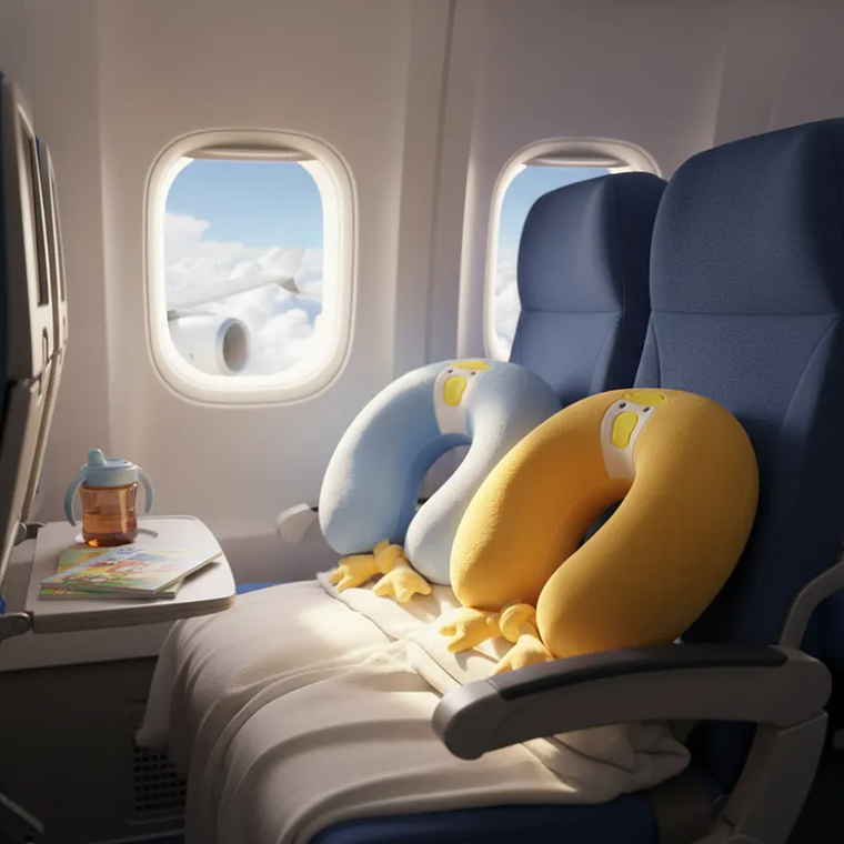 Cojín De Cuello Para Viaje Infantil Diseño Pato Peluche Suave 1