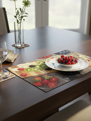 Set 6 Individuales y 6 Posavasos Estampados Mesa