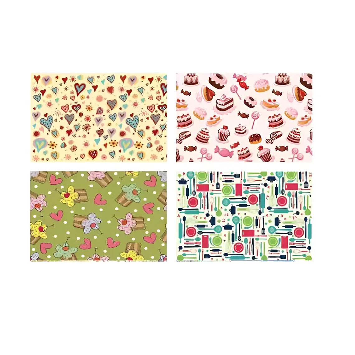 Set 6 Individuales y 6 Posavasos Diseños Pasteles 4