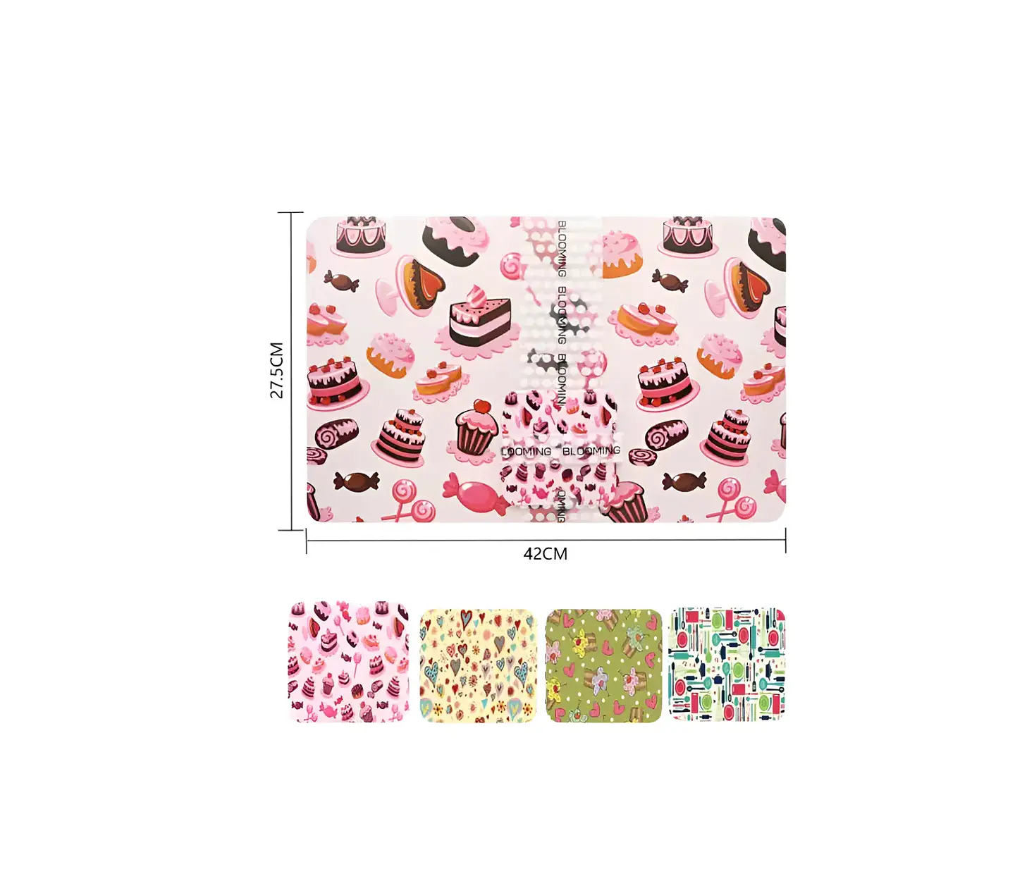 Set 6 Individuales y 6 Posavasos Diseños Pasteles 5