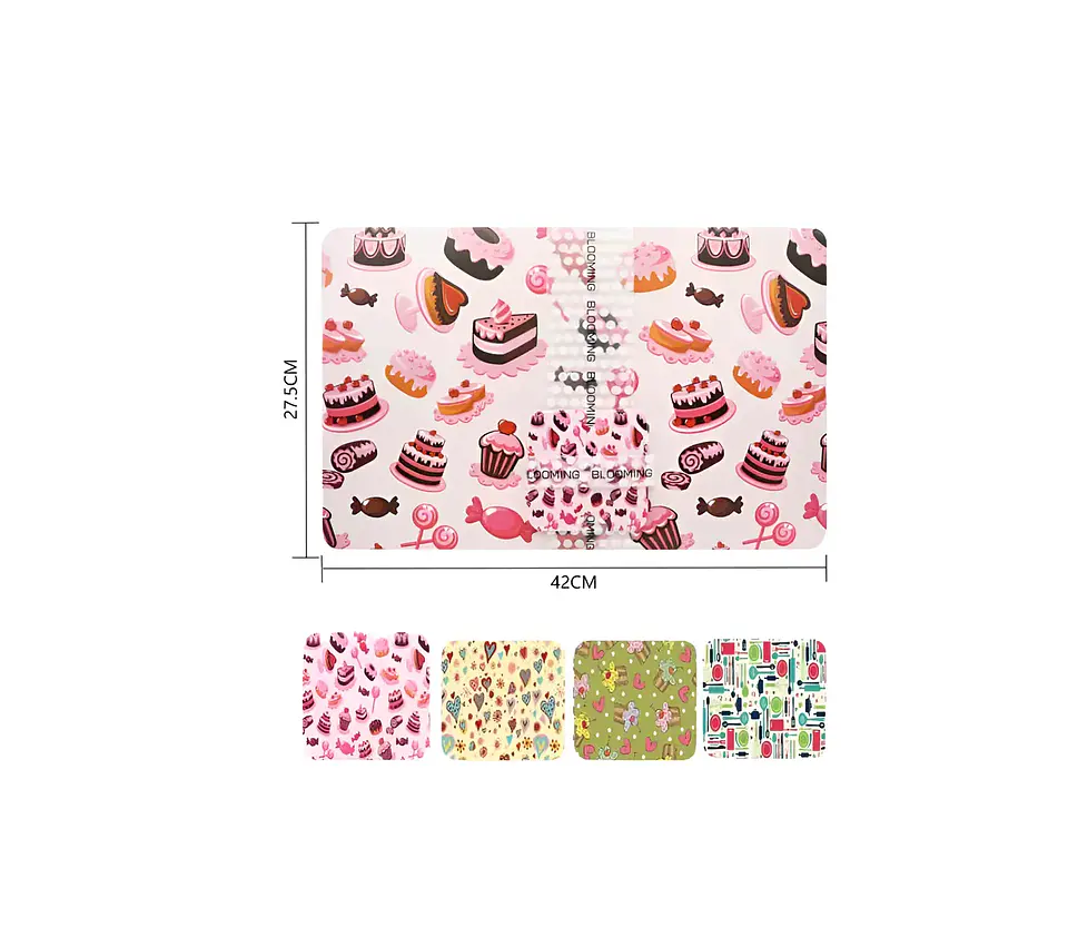 Set 6 Individuales y 6 Posavasos Diseños Pasteles 5