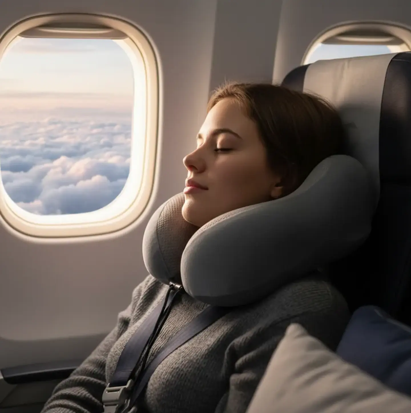 Almohada Cojín De Viaje Para Cuello Ergonómico Viscoelástico 3