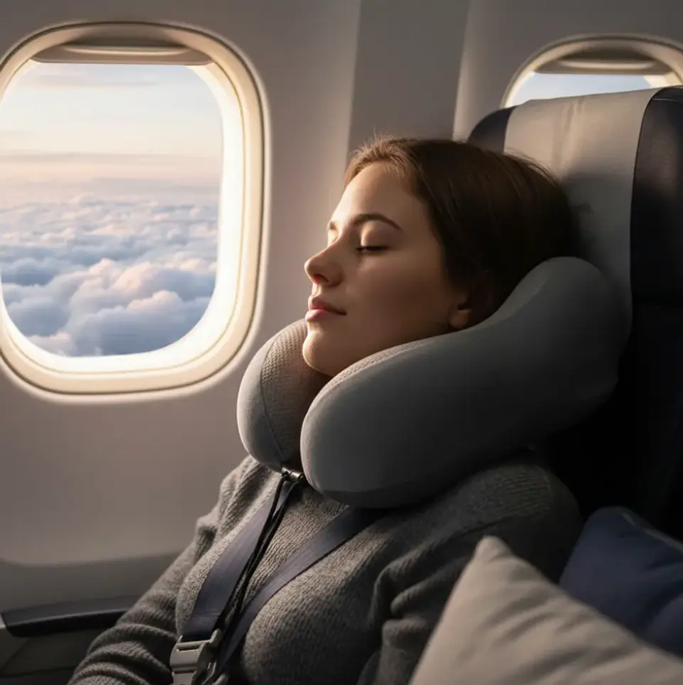 Almohada Cojín De Viaje Para Cuello Ergonómico Viscoelástico 3
