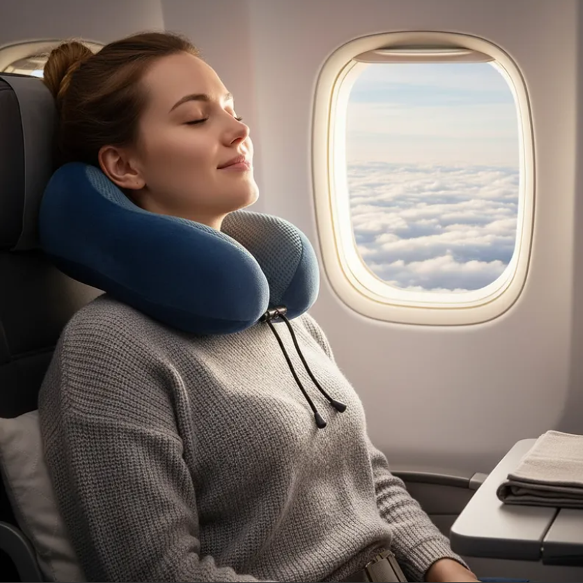 Almohada Cojín De Viaje Para Cuello Ergonómico Viscoelástico 4