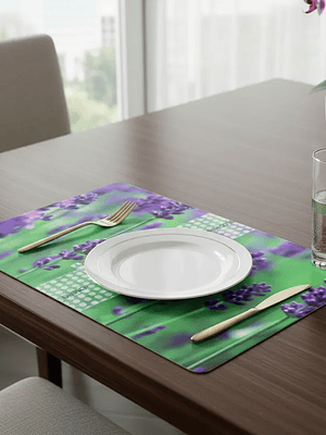 Set 6 Individuales y 6 Posavasos Floral 42x27.5cm