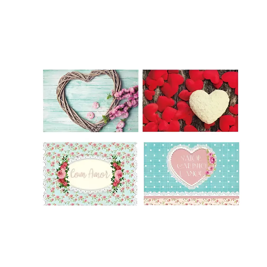 Set 6 Individuales y 6 Posavasos Corazones 27.5x42cm 4