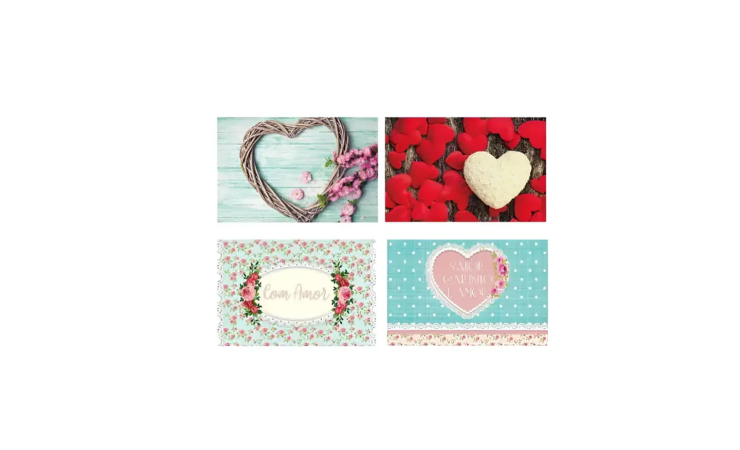 Set 6 Individuales y 6 Posavasos Corazones 27.5x42cm 4