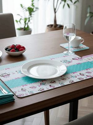 Set 6 Individuales y 6 Posavasos 27.5x42cm Diseño Varios