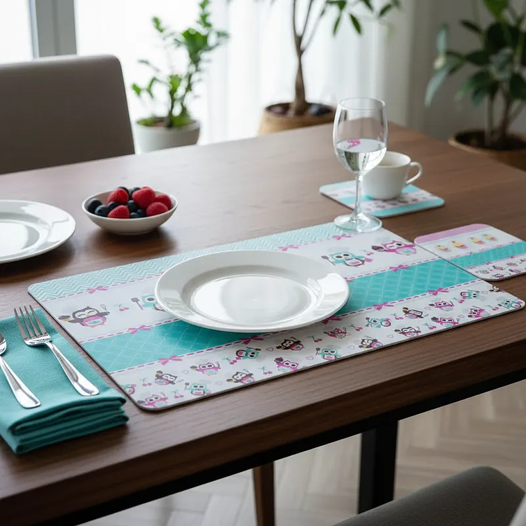 Set 6 Individuales y 6 Posavasos 27.5x42cm Diseño Varios 2