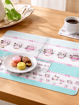 Set 6 Individuales y 6 Posavasos 27.5x42cm Diseño Varios