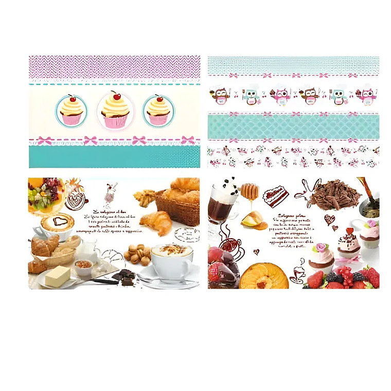 Set 6 Individuales y 6 Posavasos 27.5x42cm Diseño Varios 4