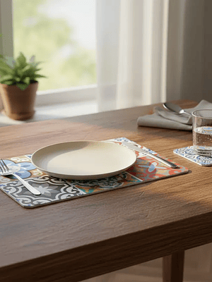 Set 6 Individuales y 6 Posavasos Mandalas 42x27cm