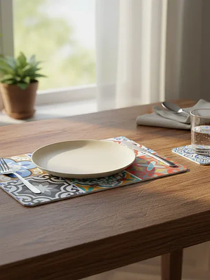 Set 6 Individuales y 6 Posavasos Mandalas 42x27cm