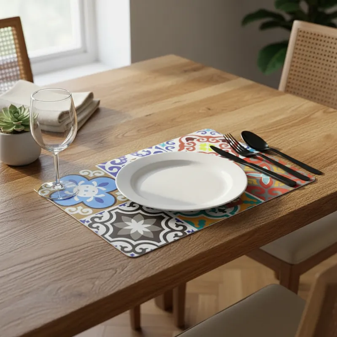 Set 6 Individuales y 6 Posavasos Mandalas 42x27cm 2