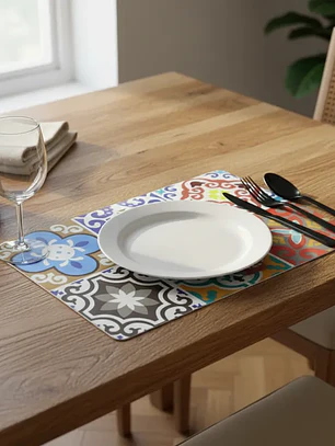 Set 6 Individuales y 6 Posavasos Mandalas 42x27cm