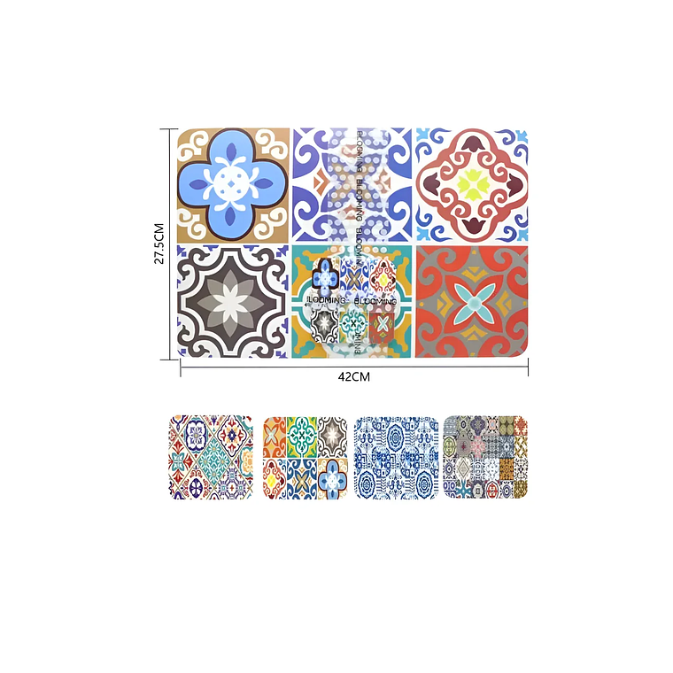 Set 6 Individuales y 6 Posavasos Mandalas 42x27cm 3